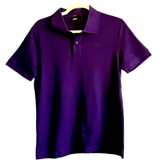 NWT Hugo Boss purple men's polo shirt. Slim fit. Size S - Picture 2 of 8